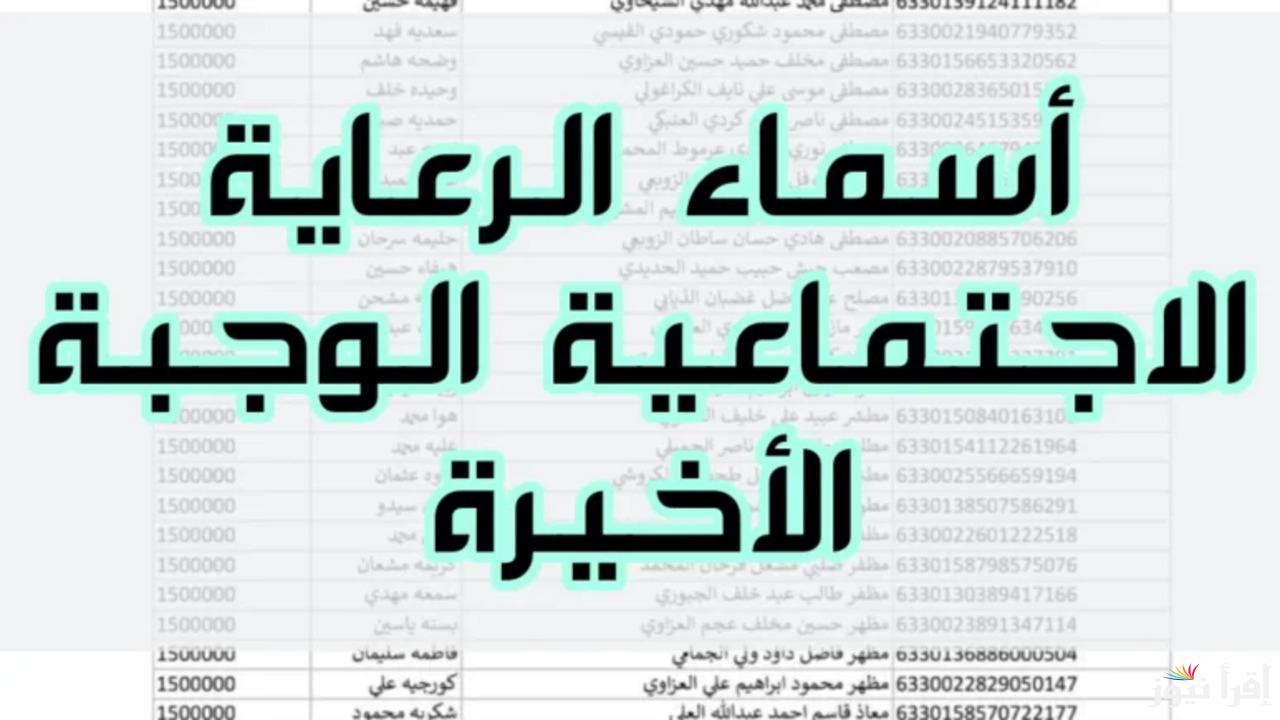 تحقق من اسمك: قائمة المستفيدين من الرعاية الاجتماعية للوجبة السابعة 2024 في العراق PDF