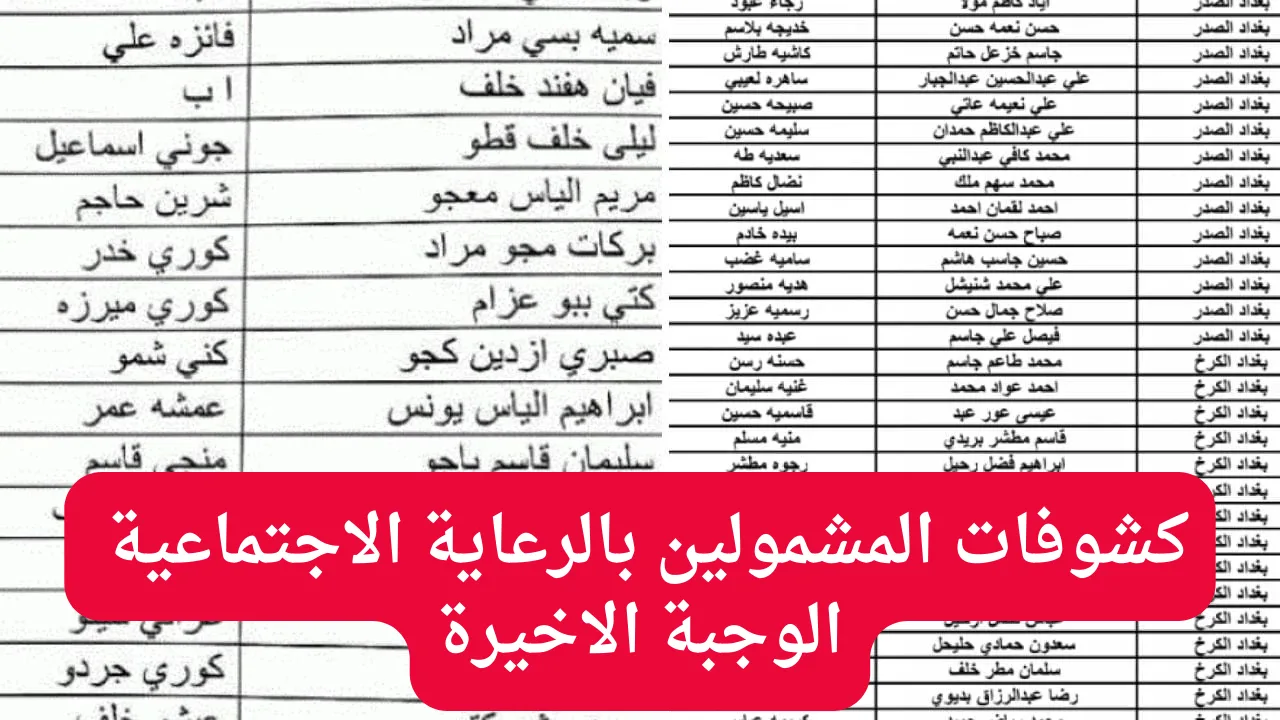 “منصة مظلتي spa.gov.iq”.. رابط كشوفات المشمولين بالرعاية الاجتماعية الوجبة الأخيرة 2024 عموم العراق